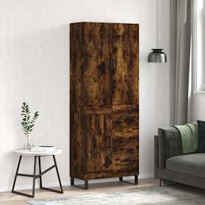 Skříň highboard kouřový dub 69,5 x 34 x 180 cm kompozitní dřevo - obrázek 1