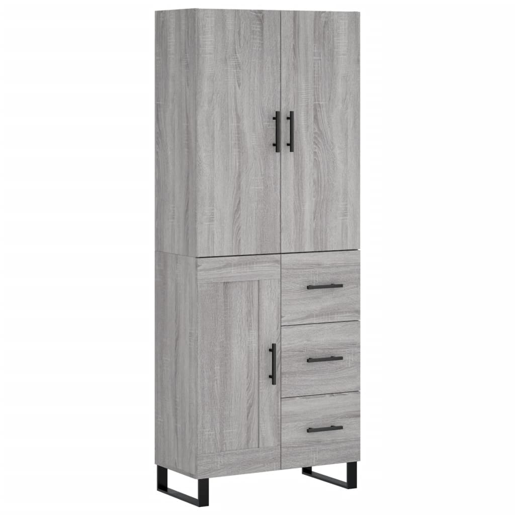 vidaXL Skříň highboard šedá sonoma 69,5 x 34 x 180 cm kompozitní dřevo