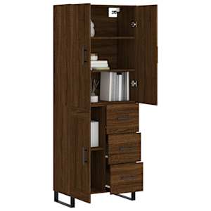 vidaXL Buffet haut Ch&ecirc;ne marron 69,5x34x180 cm Bois d'ing&eacute;nierie