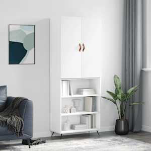 Skříň highboard bílá 69,5 x 34 x 180 cm kompozitní dřevo - obrázek 1