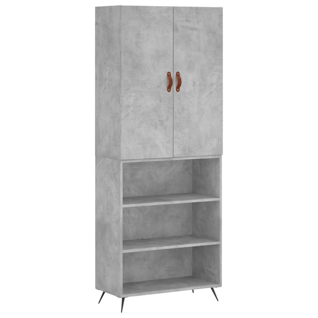 vidaXL Skříň highboard betonově šedá 69,5x34x180 cm kompozitní dřevo