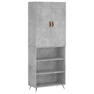 Skříň highboard betonově šedá 69,5x34x180 cm kompozitní dřevo - obrázek 2