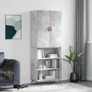 Skříň highboard betonově šedá 69,5x34x180 cm kompozitní dřevo - obrázek 1