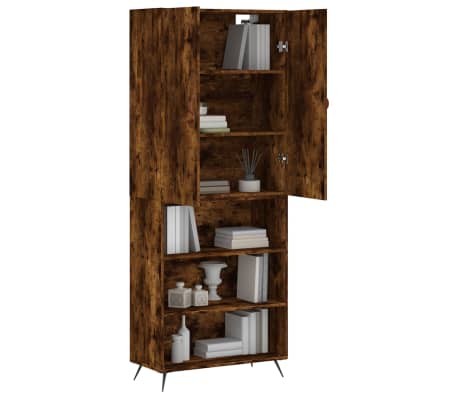 vidaXL Skř&iacute;ň highboard kouřov&yacute; dub 69,5 x 34 x 180 cm kompozitn&iacute; dřevo