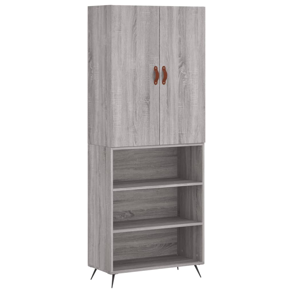 vidaXL Skříň highboard šedá sonoma 69,5 x 34 x 180 cm kompozitní dřevo