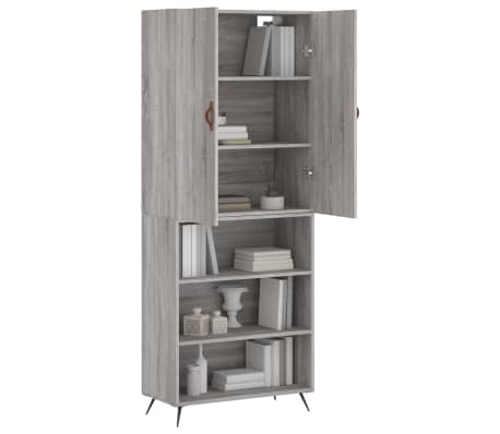vidaXL Dulap &icirc;nalt, gri sonoma, 69,5x34x180 cm, lemn compozit