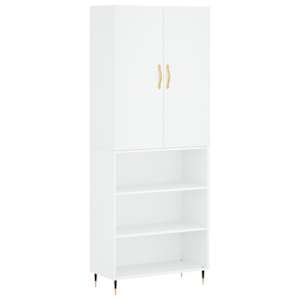Skříň highboard bílá 69,5 x 34 x 180 cm kompozitní dřevo - obrázek 2