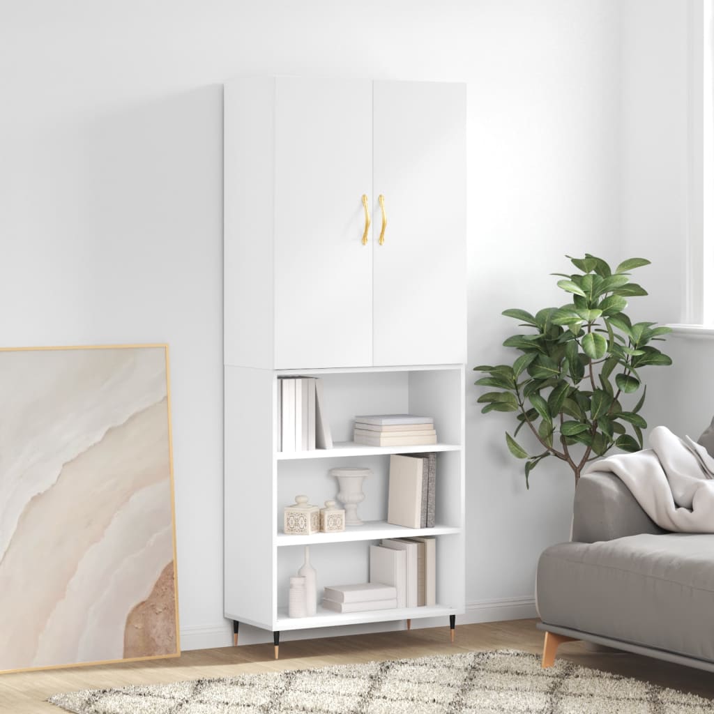 Skříň highboard bílá 69,5 x 34 x 180 cm kompozitní dřevo