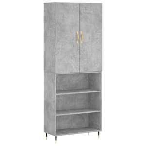 Skříň highboard betonově šedá 69,5x34x180 cm kompozitní dřevo - obrázek 2