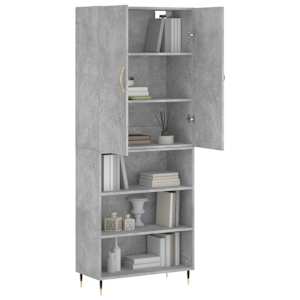 Skříň highboard betonově šedá 69,5x34x180 cm kompozitní dřevo - obrázek 3