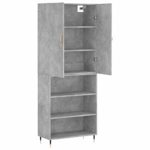 Skříň highboard betonově šedá 69,5x34x180 cm kompozitní dřevo - obrázek 4