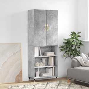 Skříň highboard betonově šedá 69,5x34x180 cm kompozitní dřevo - obrázek 1