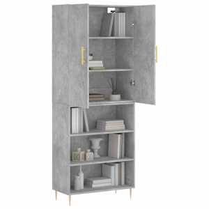 Skříň highboard betonově šedá 69,5x34x180 cm kompozitní dřevo - obrázek 3