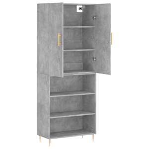 Skříň highboard betonově šedá 69,5x34x180 cm kompozitní dřevo - obrázek 4