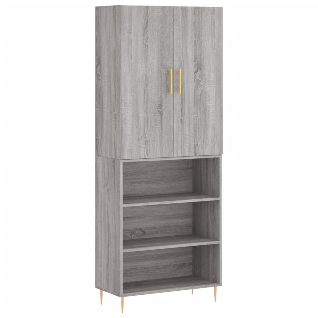 Thumbnail - vidaXL Highboard Grau Sonoma 69,5x34x180 cm Holzwerkstoff