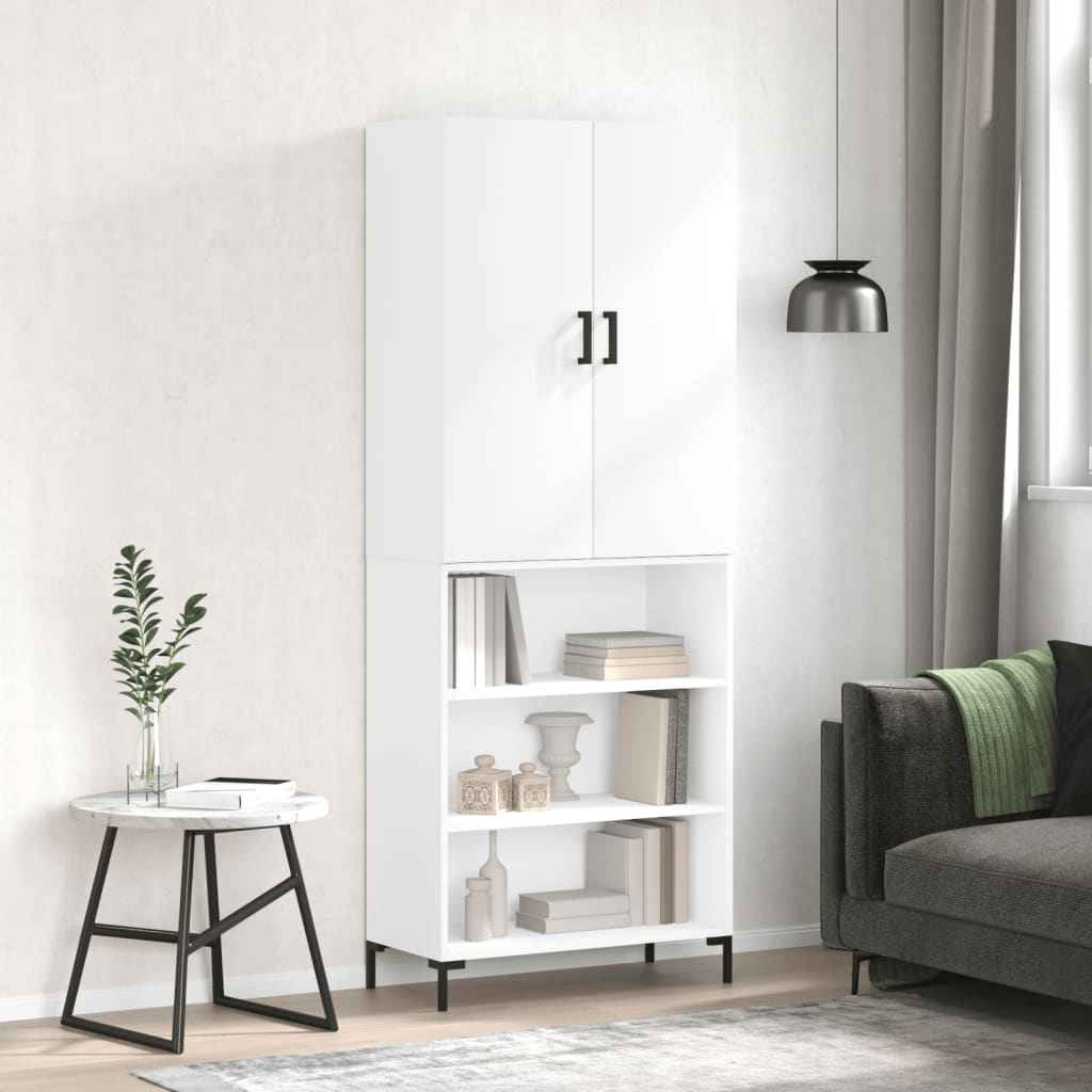 Skříň highboard bílá 69,5 x 34 x 180 cm kompozitní dřevo