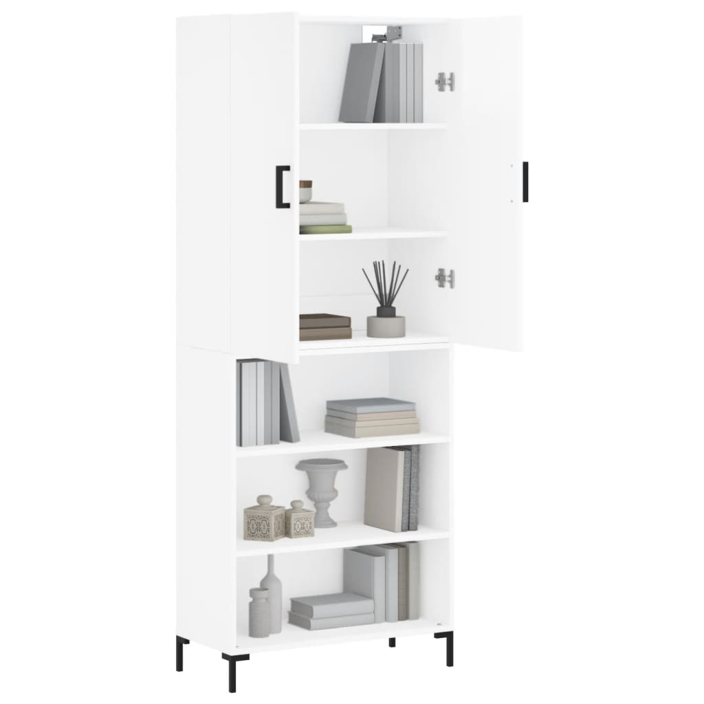 vidaXL Highboard Hochglanz-Weiß 69,5x34x180 cm Holzwerkstoff