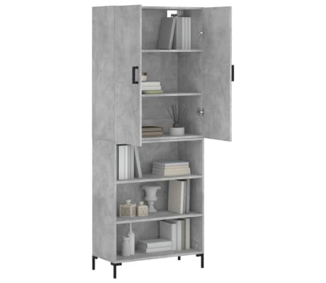 vidaXL Highboard Betongrau 69,5x34x180 cm Holzwerkstoff