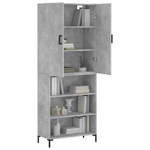 Skříň highboard betonově šedá 69,5x34x180 cm kompozitní dřevo - obrázek 3