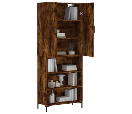 vidaXL Dulap &icirc;nalt, stejar fumuriu, 69,5x34x180, lemn compozit