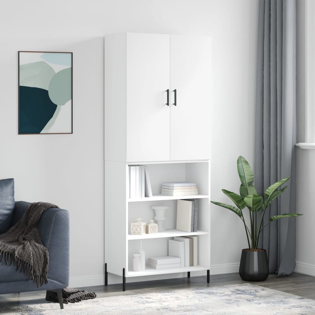 Skříň highboard bílá 69,5 x 34 x 180 cm kompozitní dřevo