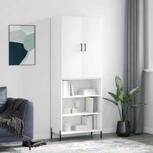 Skříň highboard bílá 69,5 x 34 x 180 cm kompozitní dřevo - obrázek 1