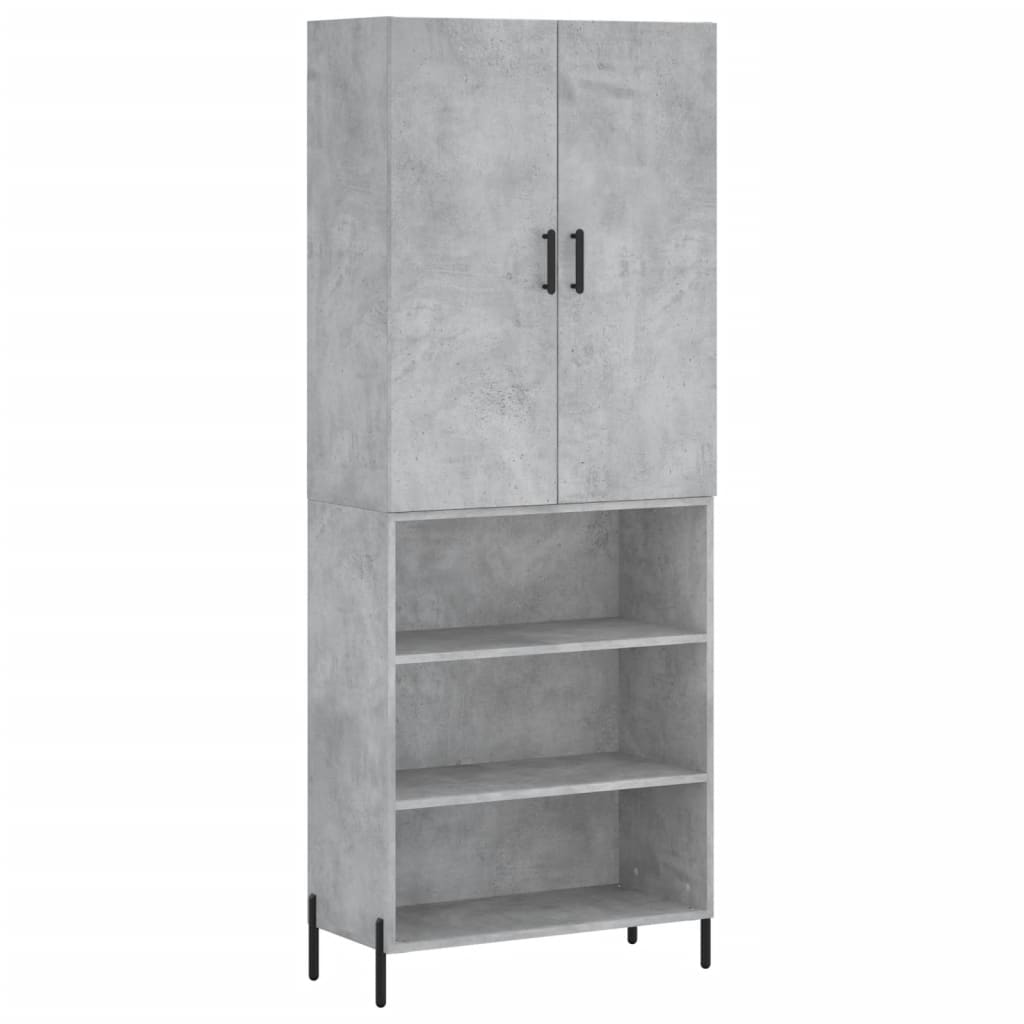 Thumbnail - vidaXL Highboard Betongrau 69,5x34x180 cm Holzwerkstoff