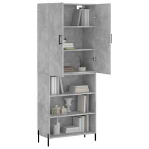 Skříň highboard betonově šedá 69,5x34x180 cm kompozitní dřevo - obrázek 3