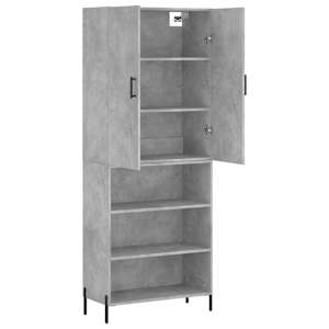 Skříň highboard betonově šedá 69,5x34x180 cm kompozitní dřevo - obrázek 4