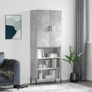 Skříň highboard betonově šedá 69,5x34x180 cm kompozitní dřevo - obrázek 1