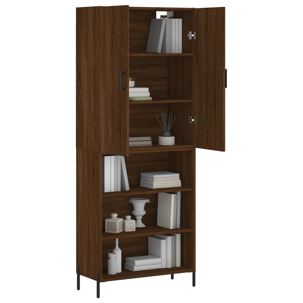 vidaXL Highboard Braun Eichen-Optik 69,5x34x180 cm Holzwerkstoff