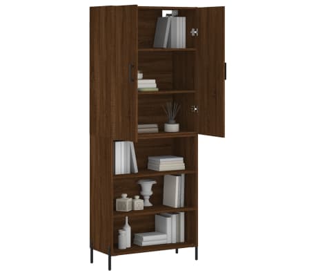 vidaXL Highboard Braun Eichen-Optik 69,5x34x180 cm Holzwerkstoff