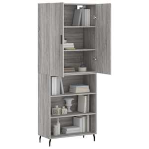 Skříň highboard šedá sonoma 69,5 x 34 x 180 cm kompozitní dřevo - obrázek 3