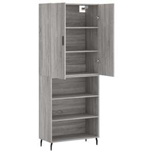 Skříň highboard šedá sonoma 69,5 x 34 x 180 cm kompozitní dřevo - obrázek 4