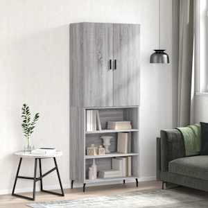 Skříň highboard šedá sonoma 69,5 x 34 x 180 cm kompozitní dřevo - obrázek 1