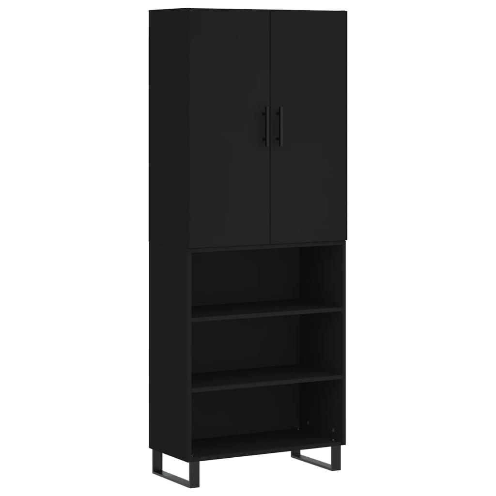 vidaXL Skříň highboard černá 69,5 x 34 x 180 cm kompozitní dřevo