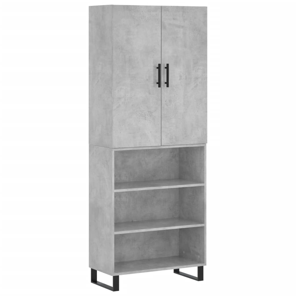 vidaXL Skříň highboard betonově šedá 69,5x34x180 cm kompozitní dřevo