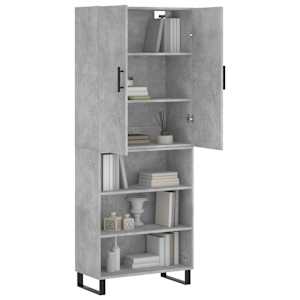 Skříň highboard betonově šedá 69,5x34x180 cm kompozitní dřevo - obrázek 3