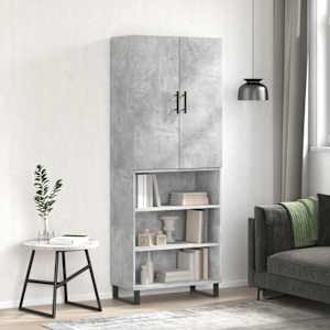 Skříň highboard betonově šedá 69,5x34x180 cm kompozitní dřevo - obrázek 1