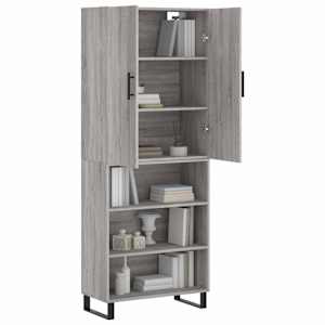 Skříň highboard šedá sonoma 69,5 x 34 x 180 cm kompozitní dřevo - obrázek 3
