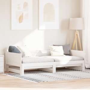 Raztegljiva dnevna postelja Bela 203,5 x 184 x 56,5 cm