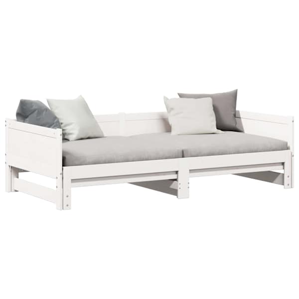 vidaXL V&auml;ljat&otilde;mmatav p&auml;evavood Valge 203,5 x 184 x 56,5 cm
