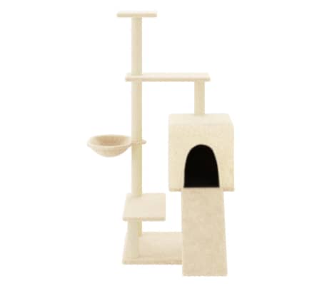 vidaXL Kattenmeubel met sisal krabpalen 130,5 cm cr&egrave;mekleurig