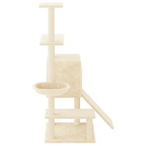 Škrabadlo pro kočky se sisalovými sloupky krémové 130,5 cm - obrázek 4