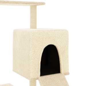 Škrabadlo pro kočky se sisalovými sloupky krémové 130,5 cm - obrázek 6