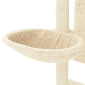 Škrabadlo pro kočky se sisalovými sloupky krémové 130,5 cm - obrázek 7