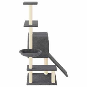 Škrabadlo pro kočky se sisalovými sloupky tmavě šedé 130,5 cm - obrázek 4
