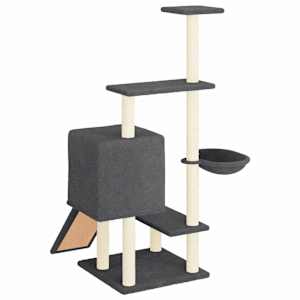 Škrabadlo pro kočky se sisalovými sloupky tmavě šedé 130,5 cm - obrázek 5
