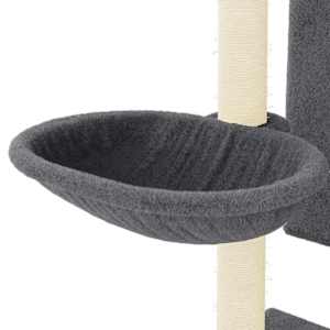 Škrabadlo pro kočky se sisalovými sloupky tmavě šedé 130,5 cm - obrázek 7