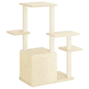 Škrabadlo pro kočky se sisalovými sloupky krémové 97,5 cm - obrázek 5
